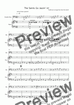 page one of The Saints Go Jazzin' in! for Double Bass and Piano