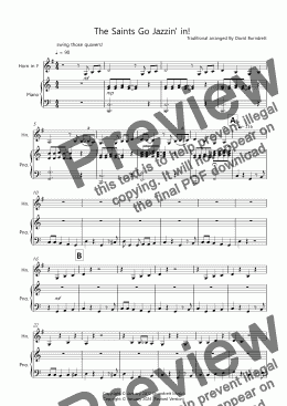 page one of The Saints Go Jazzin' in! for Horn and Piano
