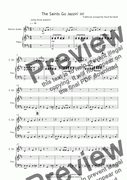 page one of The Saints Go Jazzin' in! for Guitar and Piano