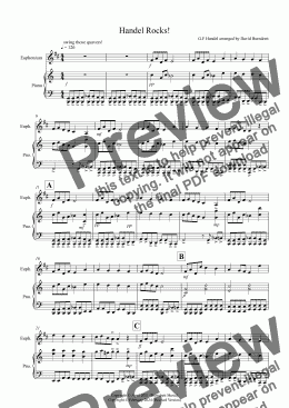 page one of Handel Rocks! for Euphonium and Piano