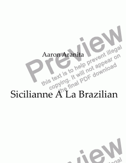 page one of Sicilianne A La Brazilian