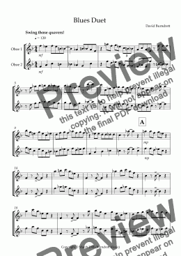 page one of Blues Duet for Oboe