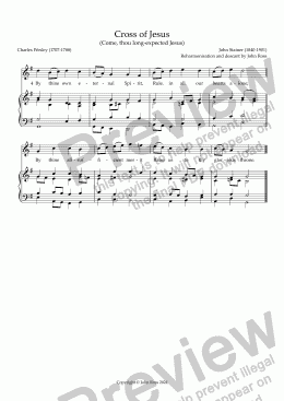 page one of Cross of Jesus (Come, thou long-expected Jesus) - Reharmonisation and descant