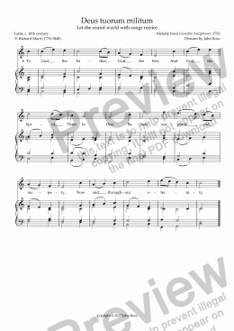 page one of Deus tuorum militum (Let the round world with songs rejoice) - Descant