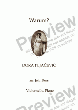 page one of Pejacevic - Warum? op.13, arr. cello & piano