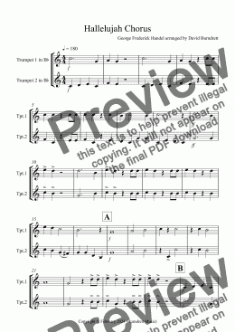 page one of Hallelujah Chorus for Trumpet Duet