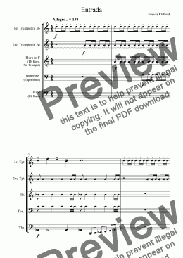 page one of Entrada (Brass Quintet)