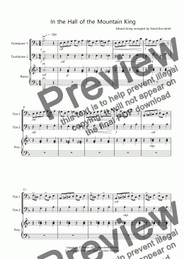 page one of In the Hall of the Mountain King for Trombone Duet