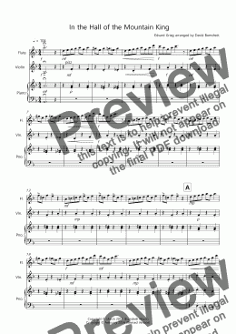 page one of In the Hall of the Mountain King for Flute and Violin Duet