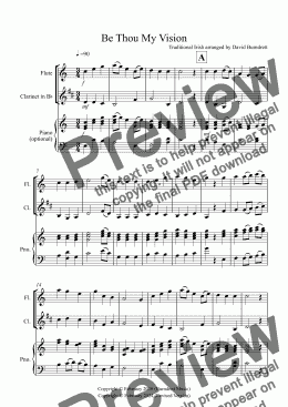 page one of Be Thou My Vision for Flute and Clarinet Duet
