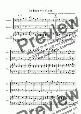 page one of Be Thou My Vision for Bassoon Duet