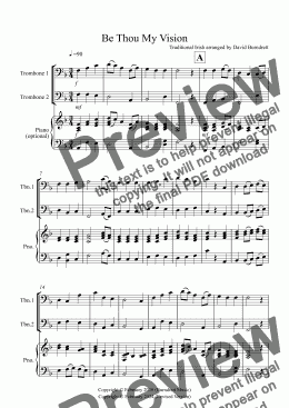 page one of Be Thou My Vision for Trombone Duet