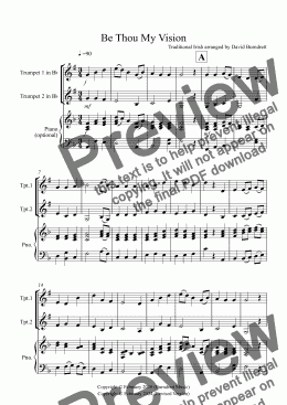 page one of Be Thou My Vision for Trumpet Duet