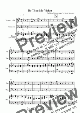 page one of Be Thou My Vision for Trumpet and Trombone Duet
