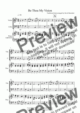 page one of Be Thou My Vision for Violin and Cello Duet