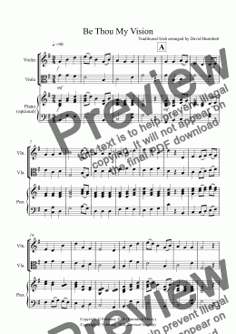 page one of Be Thou My Vision for Violin and Viola Cello