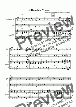 page one of Be Thou My Vision Trumpet and Cello Duet