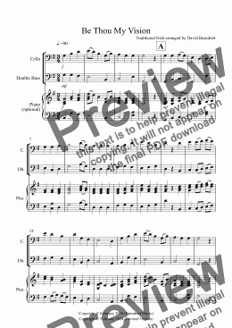 page one of Be Thou My Vision for Cello and Double Bass Duet