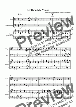 page one of Be Thou My Vision for Viola and Cello Duet
