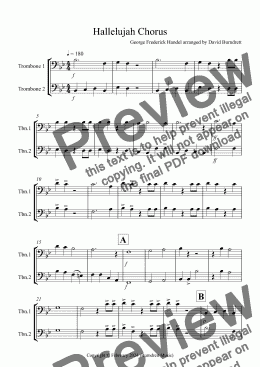 page one of Hallelujah Chorus for Trombone Duet