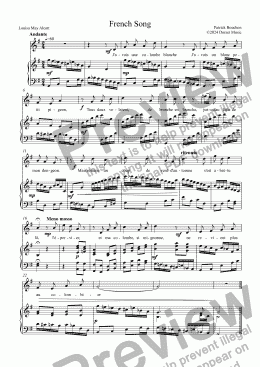 page one of French Song for Mezzo-Soprano, Boy soprano or Girl with Piano 
