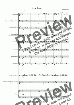page one of Little Tango for Beginning School Marching Band