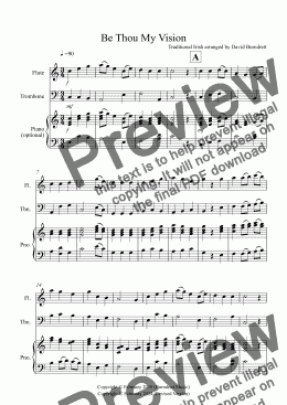 page one of Be Thou My Vision for Flute and Trombone Duet