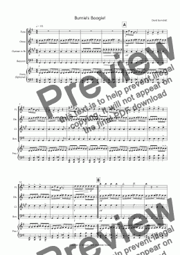 page one of Burnie's Boogie! for Wind Quartet