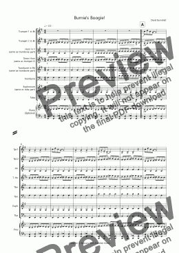 page one of Burnie's Boogie! for Beginning Brass Quartet