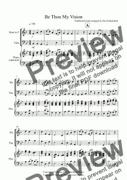 page one of Be Thou My Vision for Horn and Tuba Duet