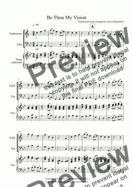 page one of Be Thou My Vision for Euphonium and Tuba Duet