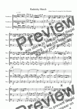 page one of Radetzky March for Trombone Trio