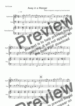 page one of Away in a Manger for Euphonium and Tuba Duet