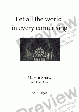 page one of Shaw - Let all the world in every corner sing - Anthem for SATB
