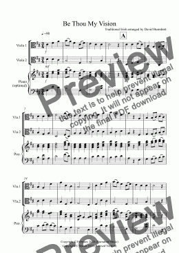 page one of Be Thou My Vision Viola Duet
