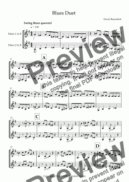 page one of Blues Duet for Horn