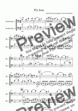 page one of Pie Jesu (from Requiem) for Double Bass Duet