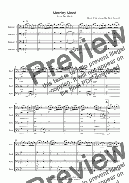 page one of Morning Mood (from Peer Gynt) for Bassoon Quartet