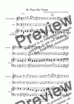 page one of Be Thou My Vision for Alto Saxophone and Cello Duet