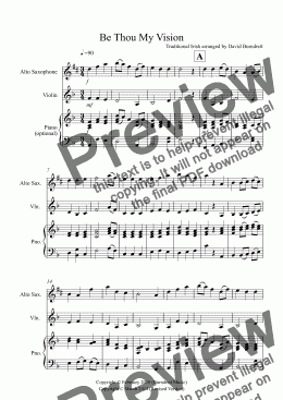 page one of Be Thou My Vision for Alto Saxophone and Violin Duet