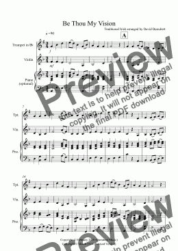 page one of Be Thou My Vision for Trumpet and Violin Duet