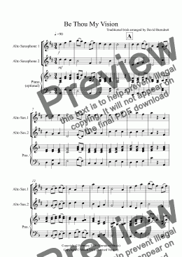page one of Be Thou My Vision for Alto Saxophone Duet