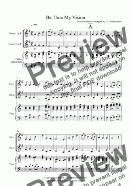 page one of Be Thou My Vision for Horn Duet