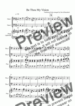 page one of Be Thou My Vision for Tuba Duet