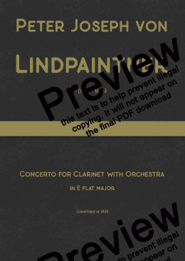 page one of Lindpaintner - Clarinet Concerto in E flat major