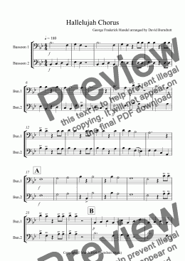 page one of Hallelujah Chorus for Bassoon Duet