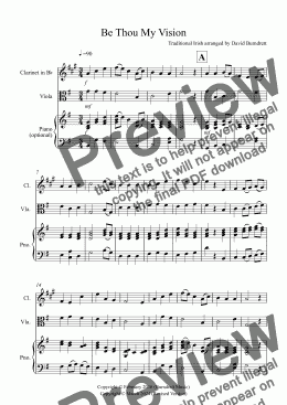 page one of Be Thou My Vision for Clarinet and Viola Duet