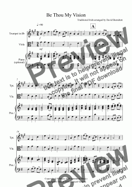 page one of Be Thou My Vision for Trumpet and Viola Duet