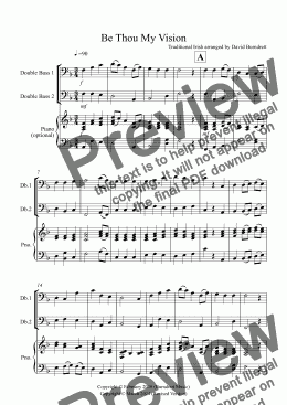 page one of Be Thou My Vision for Double Bass Duet
