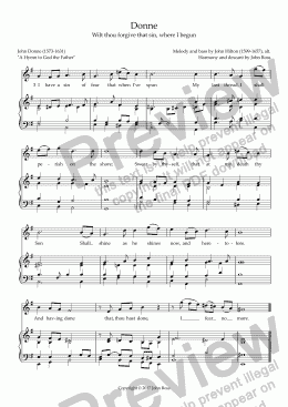 page one of Donne (Wilt thou forgive that sin, where I begun) - Descant by John Ross